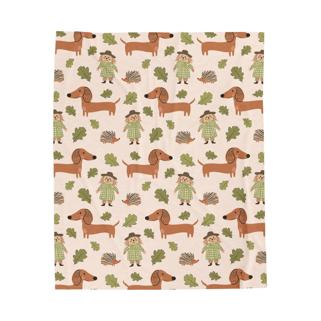 Sausages & Scarecrows (Tan) - Plush Blanket