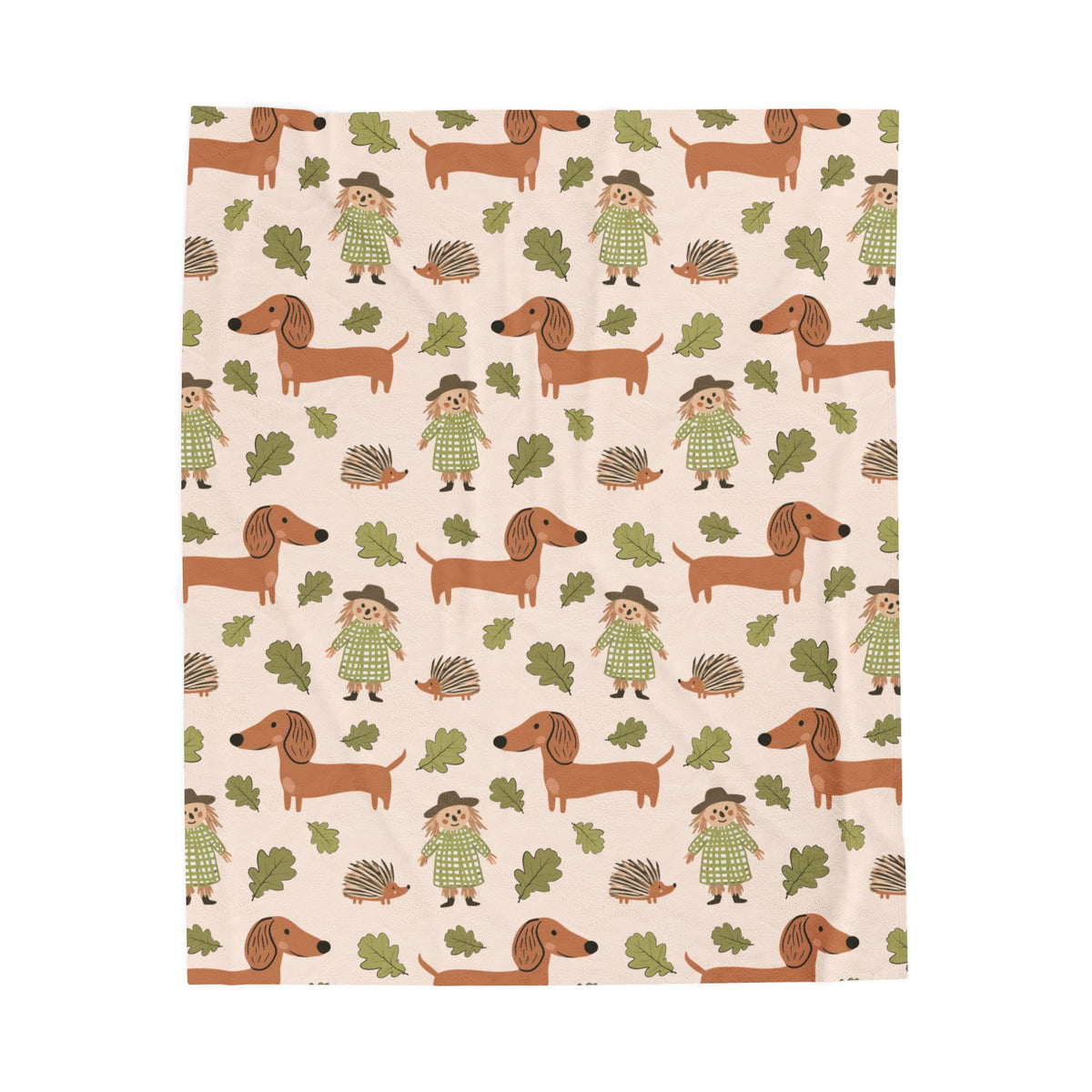 Sausages & Scarecrows (Tan) - Plush Blanket