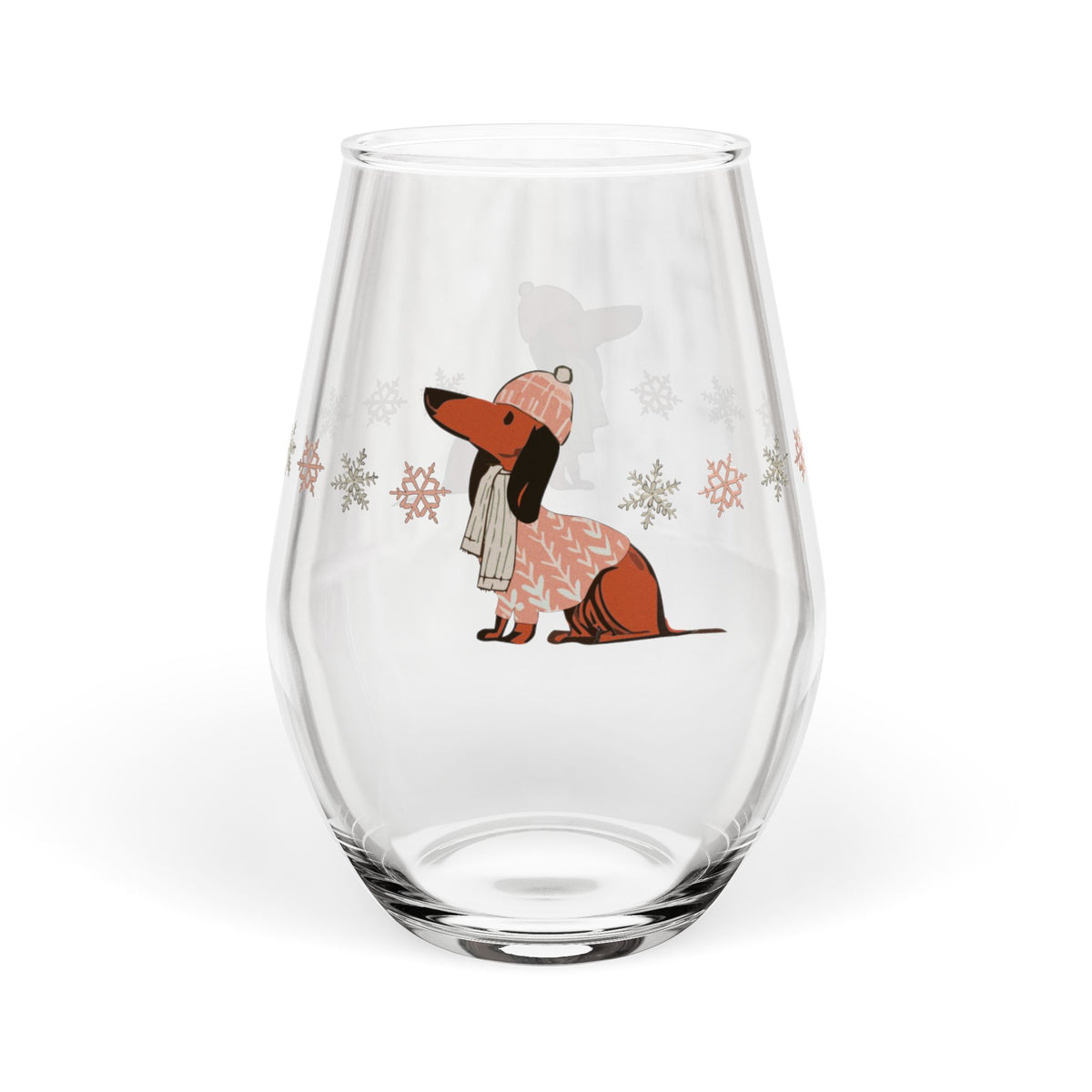 Dachshund Through The Snow - Wine Glass