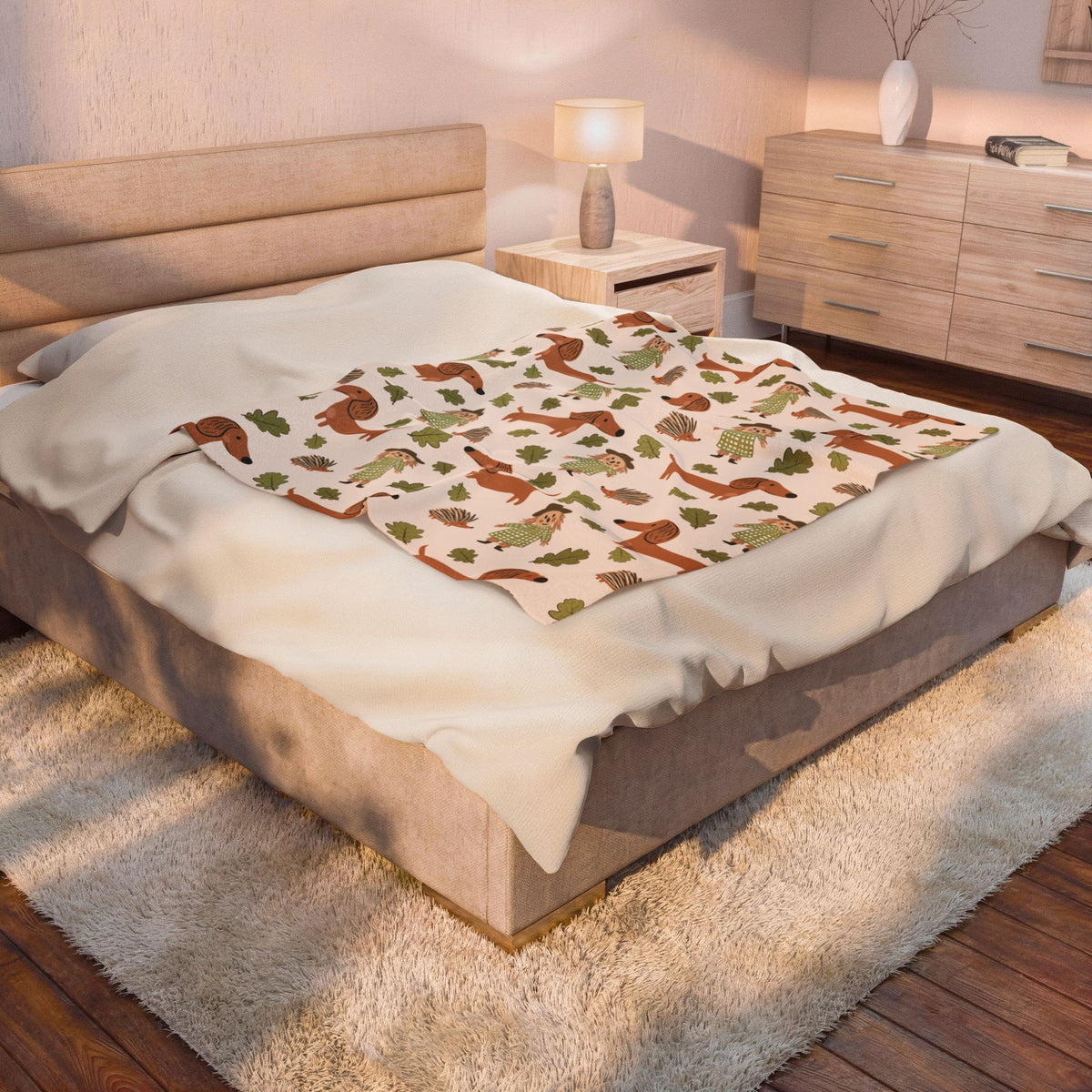 Sausages & Scarecrows (Tan) - Plush Blanket