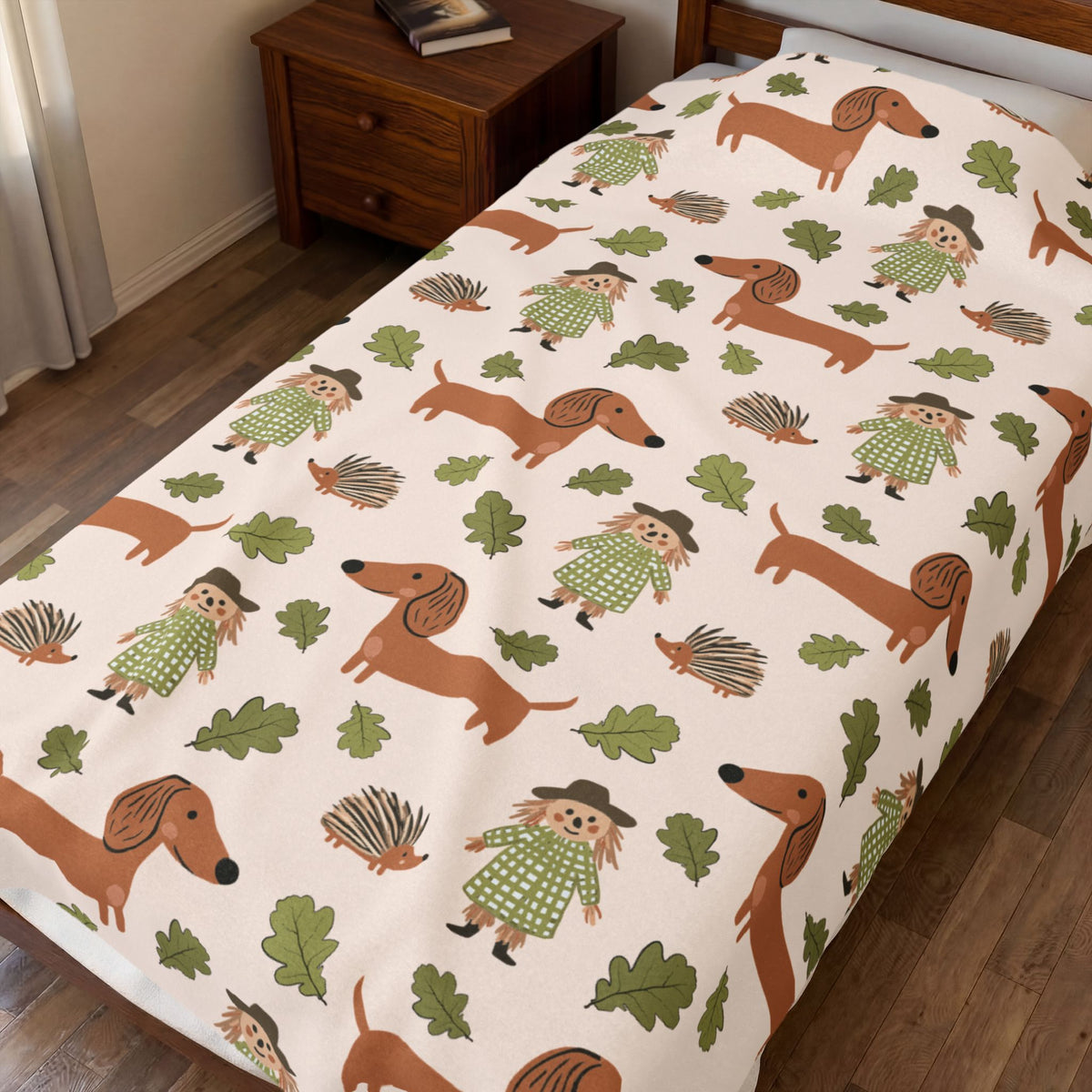 Sausages & Scarecrows (Tan) - Plush Blanket