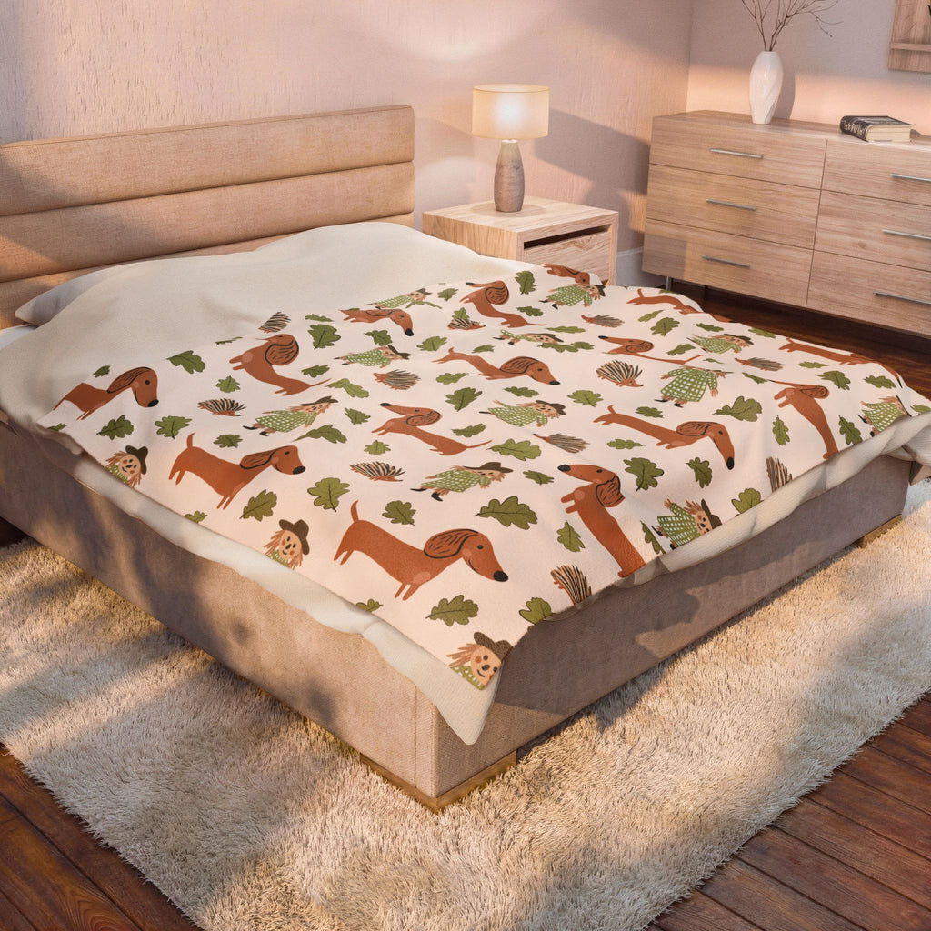 Sausages & Scarecrows (Tan) - Plush Blanket
