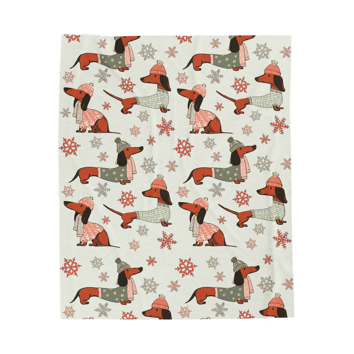 Dachshund Through The Snow - Plush Blanket
