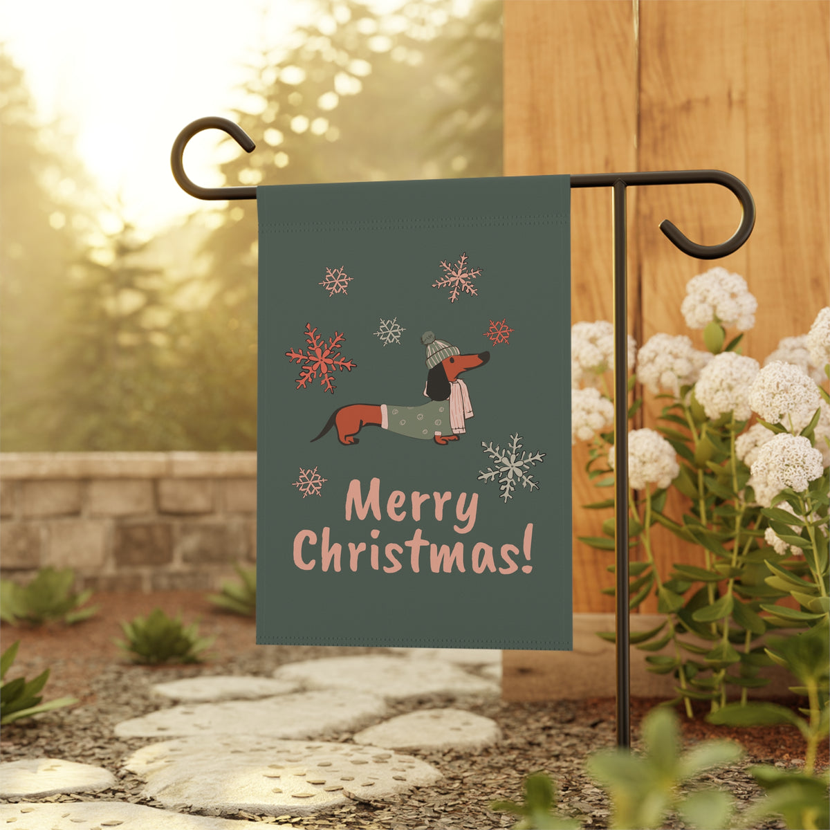 Christmas Dachshund - Garden Flag