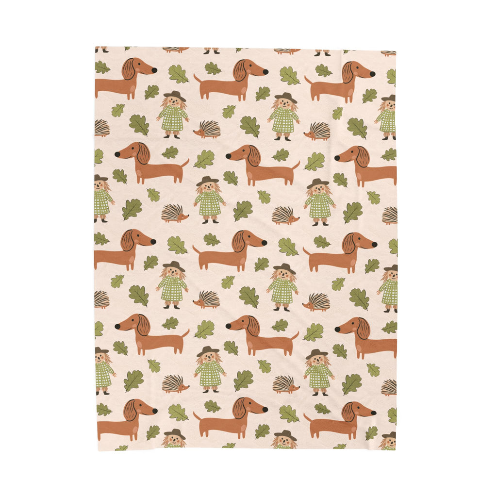 Sausages & Scarecrows (Tan) - Plush Blanket