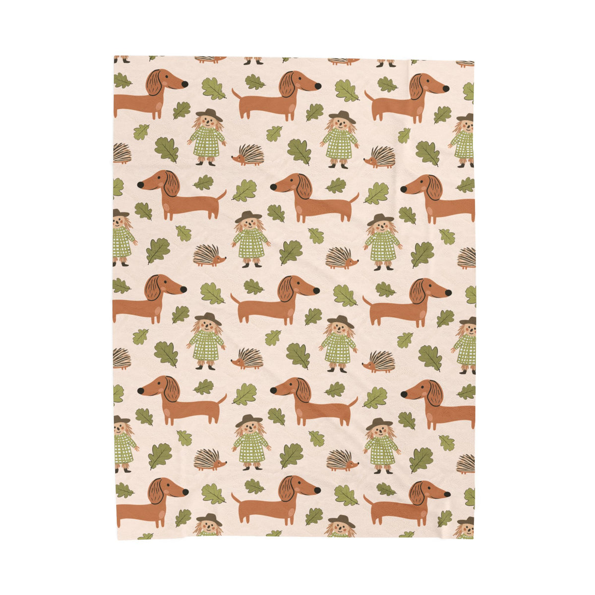 Sausages & Scarecrows (Tan) - Plush Blanket
