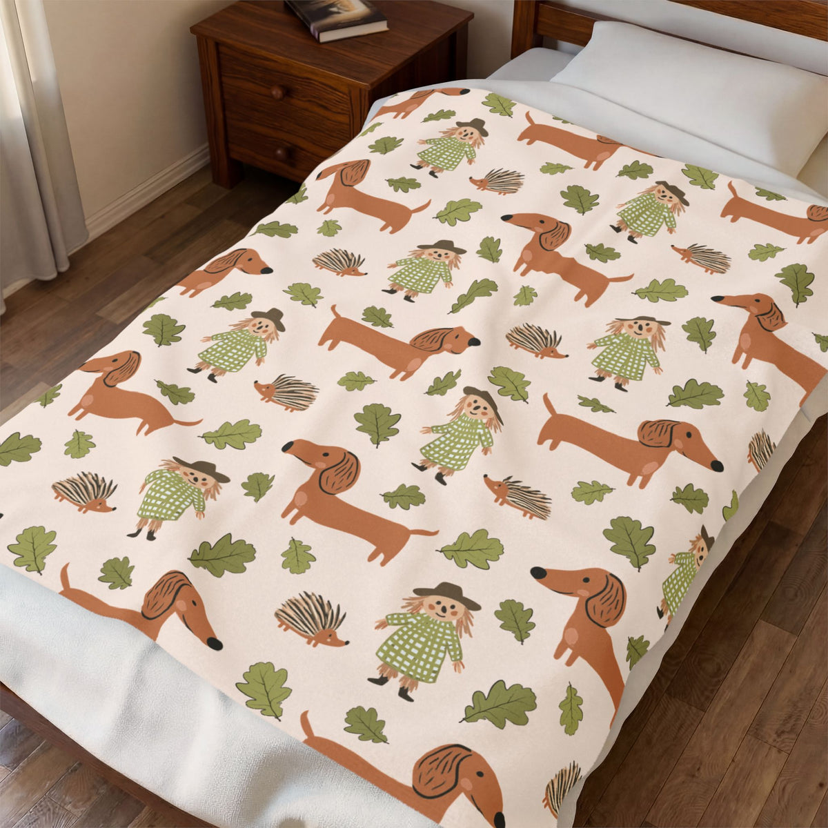 Sausages & Scarecrows (Tan) - Plush Blanket