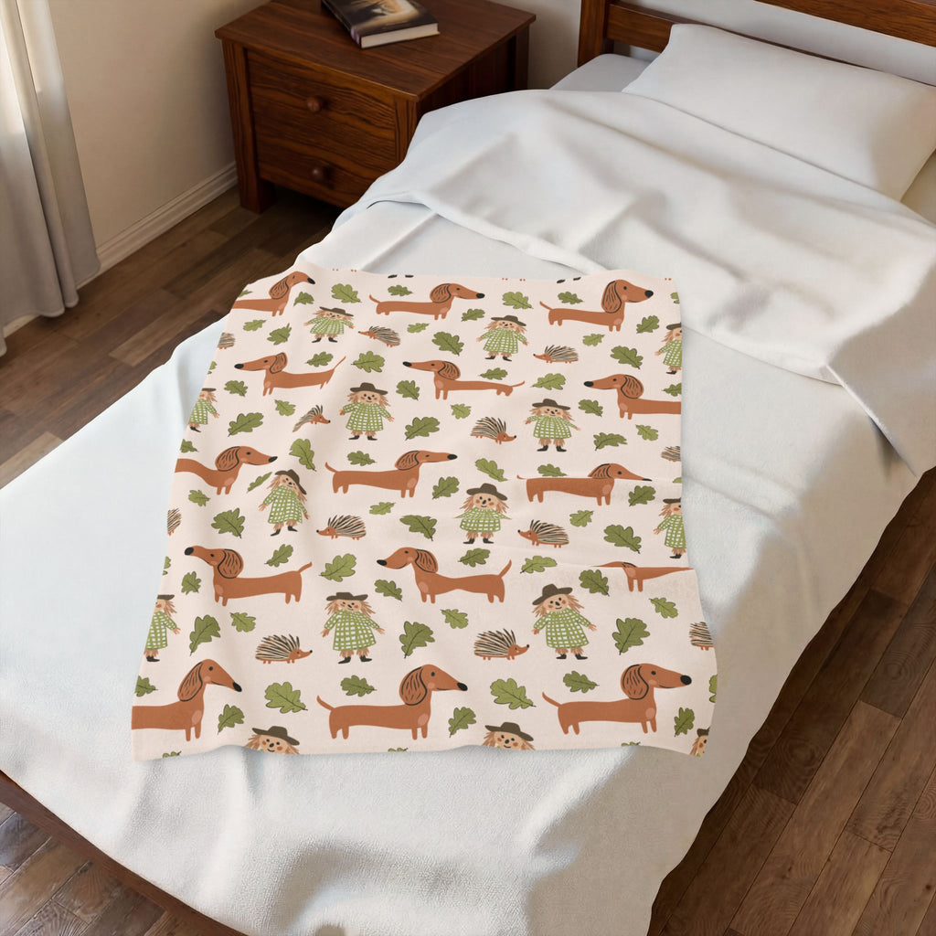 Sausages & Scarecrows (Tan) - Plush Blanket