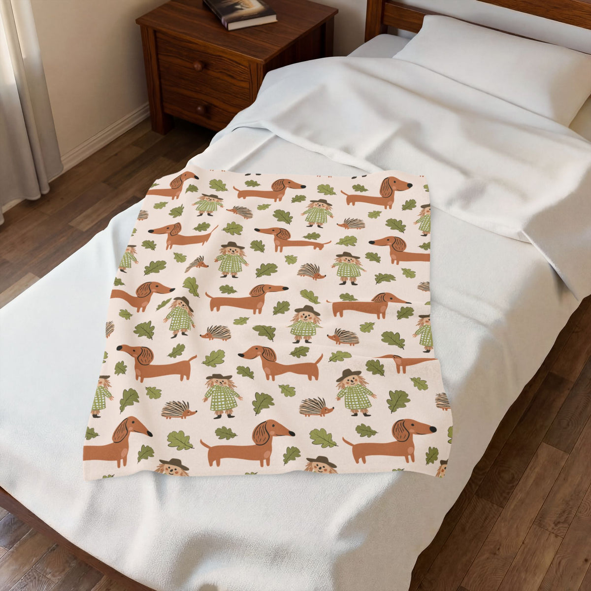 Sausages & Scarecrows (Tan) - Plush Blanket